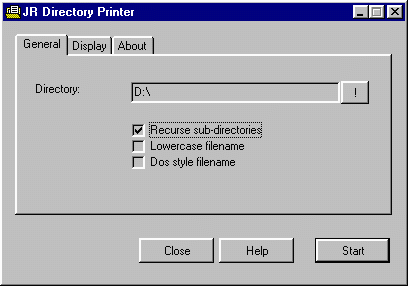 JR Directory Printer Screenshot